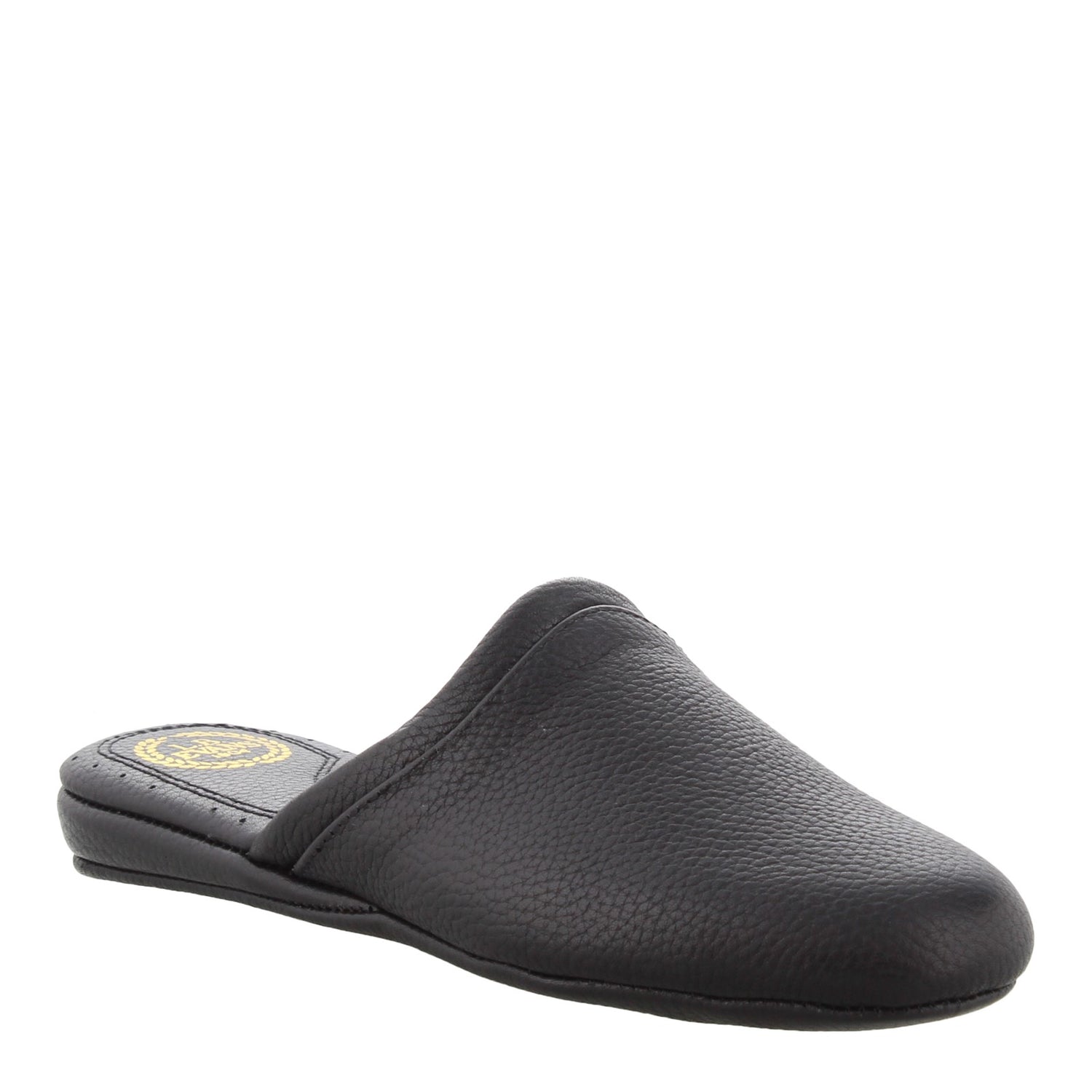 Peltz Shoes  Men's L.B. Evans Aristocrat Scuff Slipper BLACK 3036