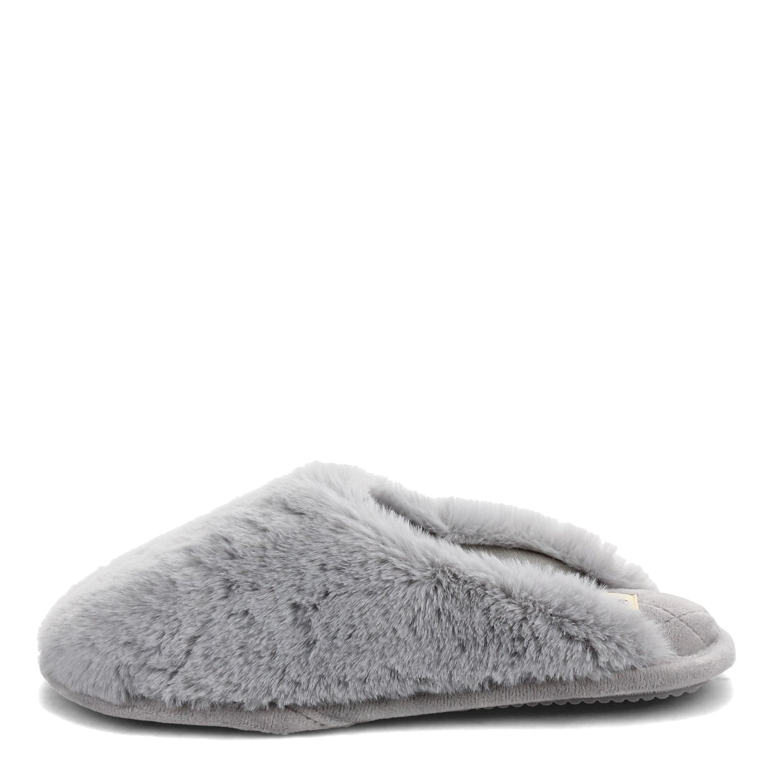 Peltz Shoes  Women's Dearfoams Bailey Plush Furry Scuff Slipper SLEET 30827-10022