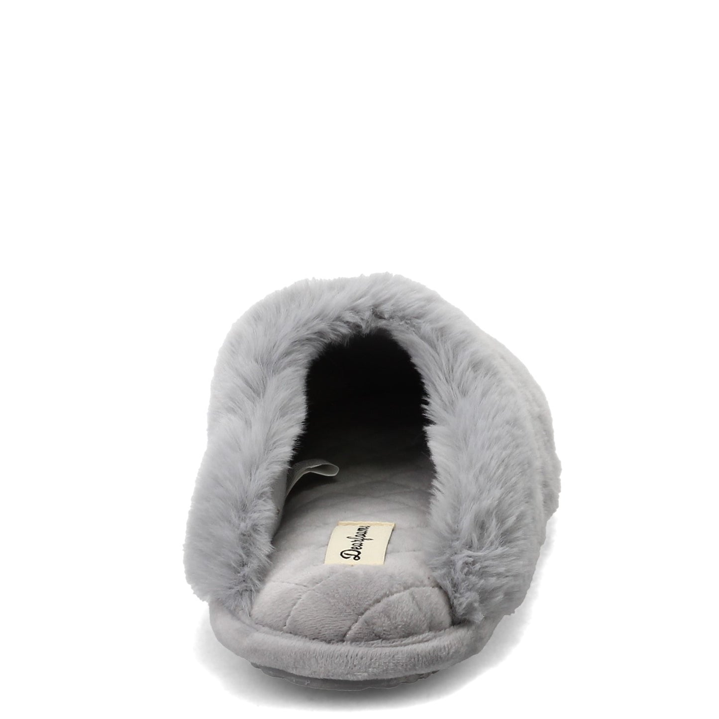 Peltz Shoes  Women's Dearfoams Bailey Plush Furry Scuff Slipper SLEET 30827-10022