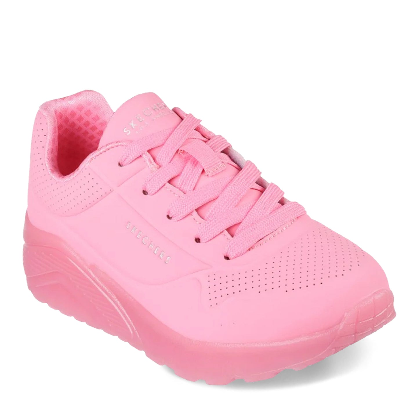 Peltz Shoes  Girl's Skechers Street Uno Ice Sneaker - Little Kid Neon Pink 310449L-NPNK