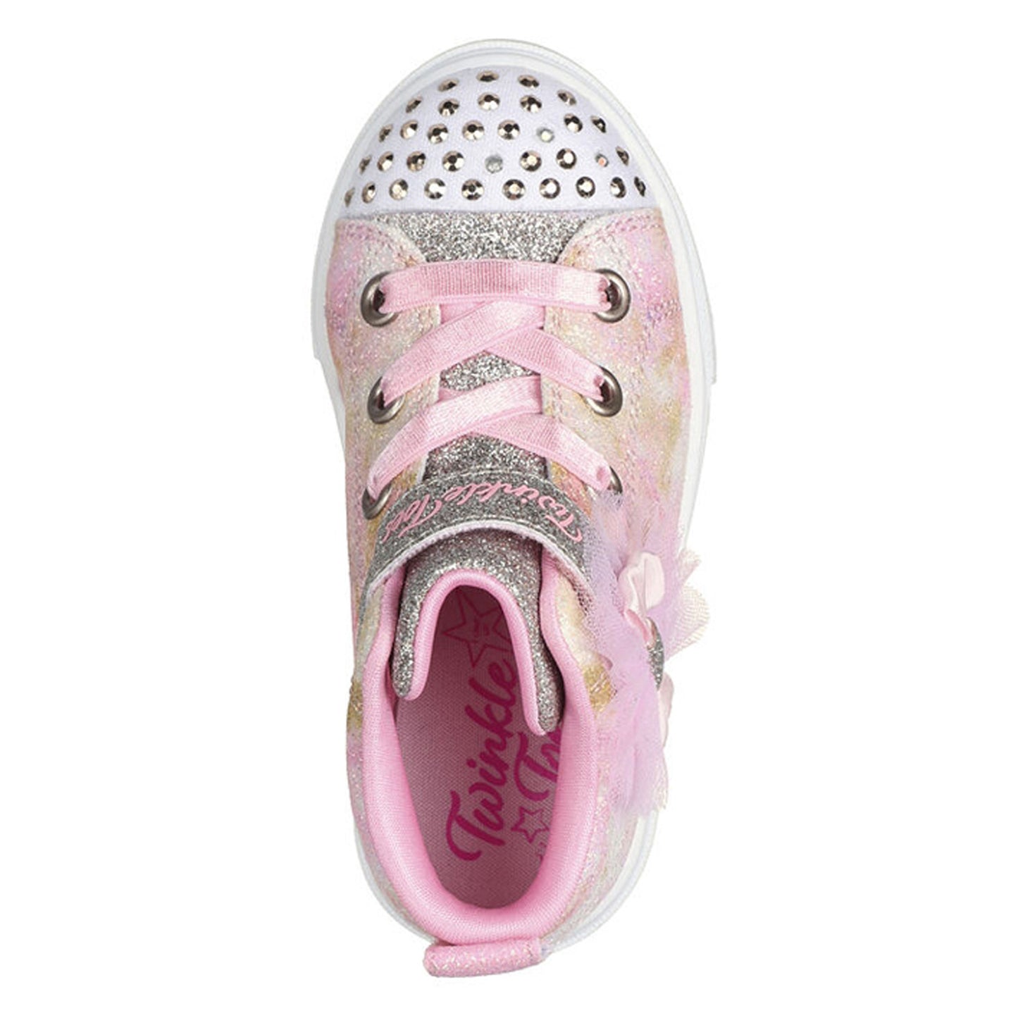 Peltz Shoes  Girl's Skechers Twinkle Toes: Twinkle Sparks - Ombre Dazzle Sneaker - Toddler Ombre Gold Multi 314804N-GDMT