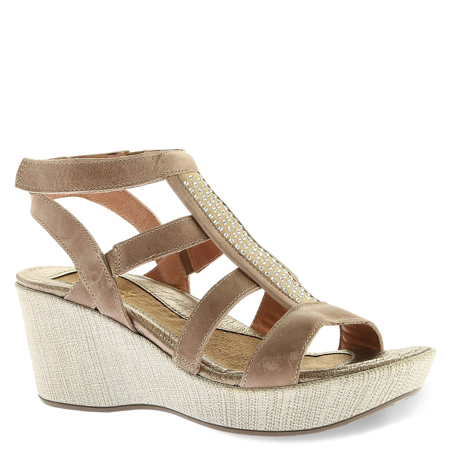 Peltz Shoes  Women's Naot Mystery Wedge platform Sandals KHAKI / TAN 38057-H46