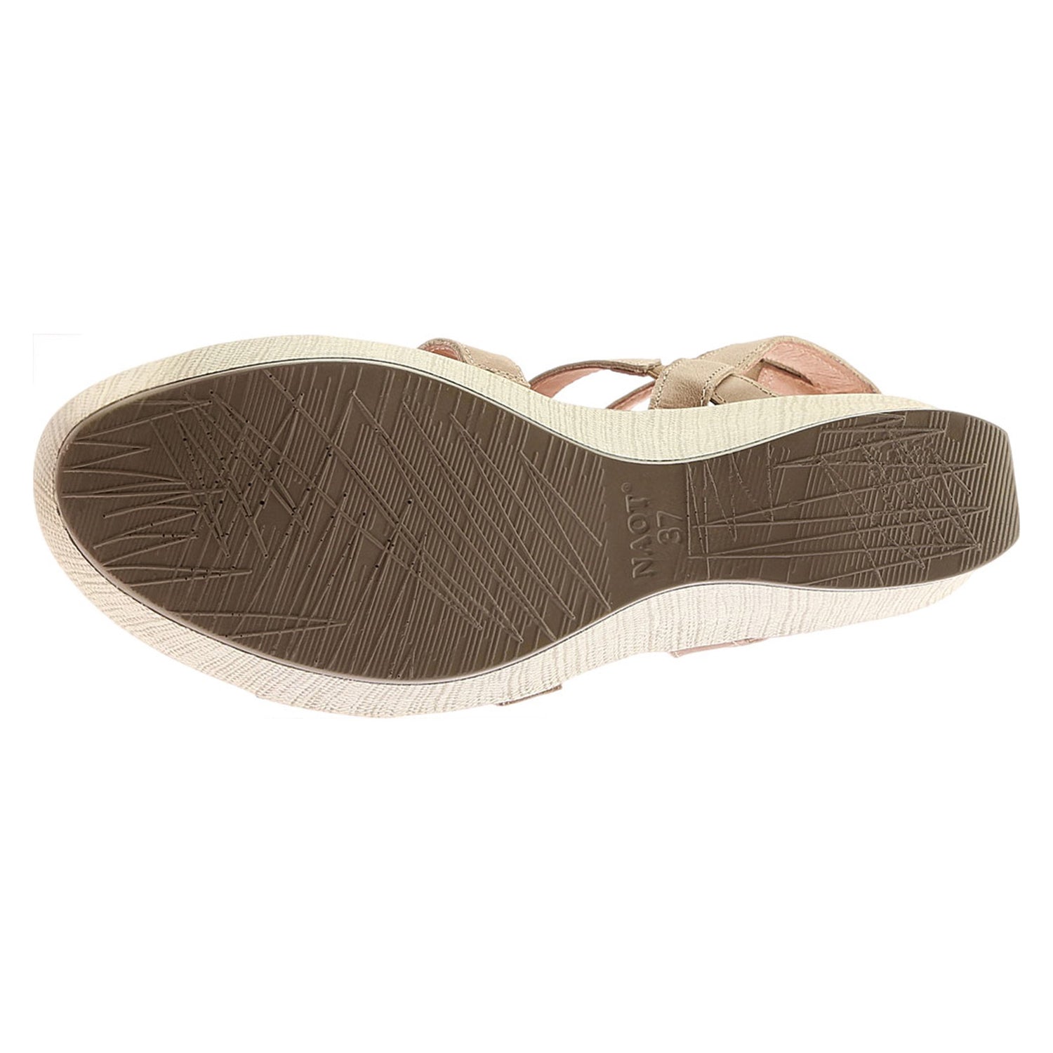 Peltz Shoes  Women's Naot Mystery Wedge platform Sandals KHAKI / TAN 38057-H46
