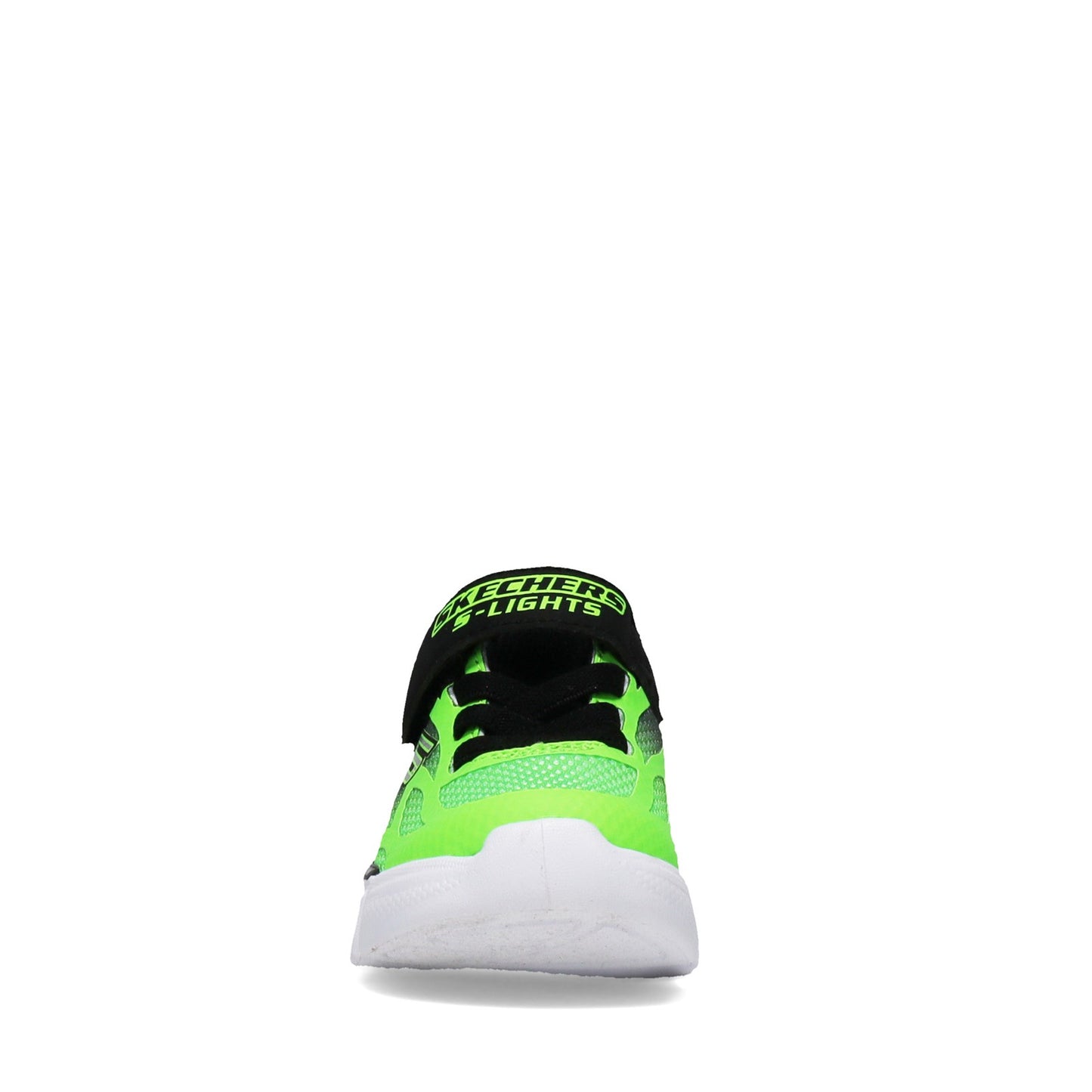 Peltz Shoes  Boy's Skechers S Lights Flex - Glow Sneaker - Toddler Lime/Black 400016N-LMBK