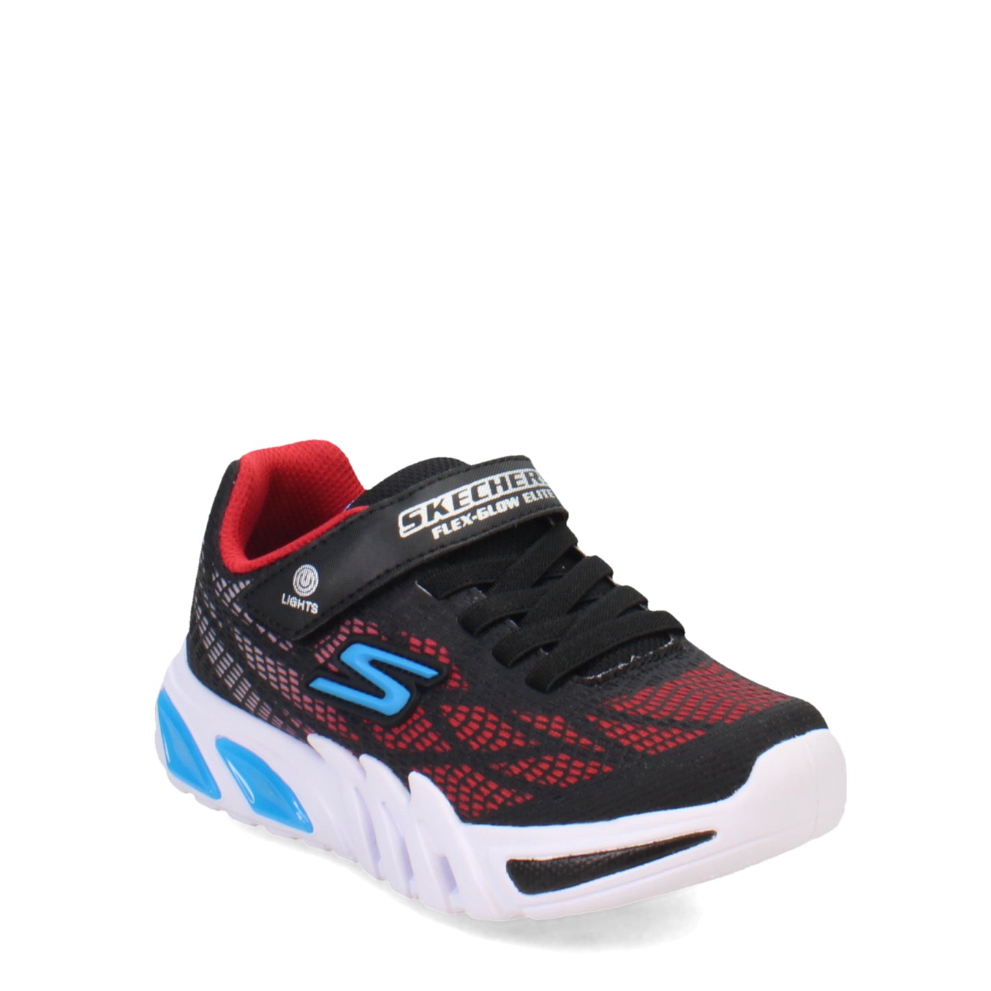 Peltz Shoes  Boy's Skechers Flex-Glow Elite - Vorlo Sneaker - Little Kid Black/Red/Blue 400137L-BKRB