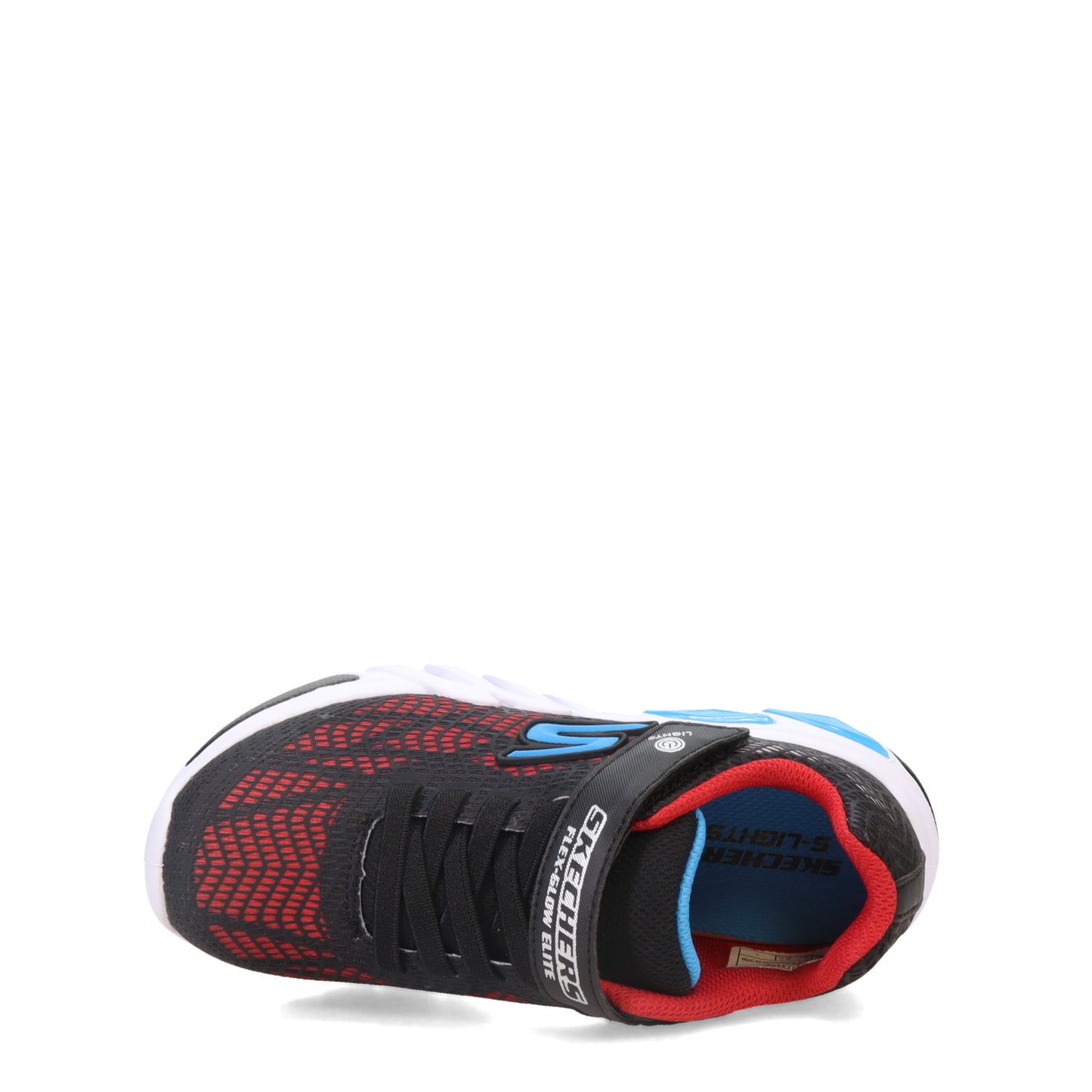 Peltz Shoes  Boy's Skechers Flex-Glow Elite - Vorlo Sneaker - Little Kid Black/Red/Blue 400137L-BKRB
