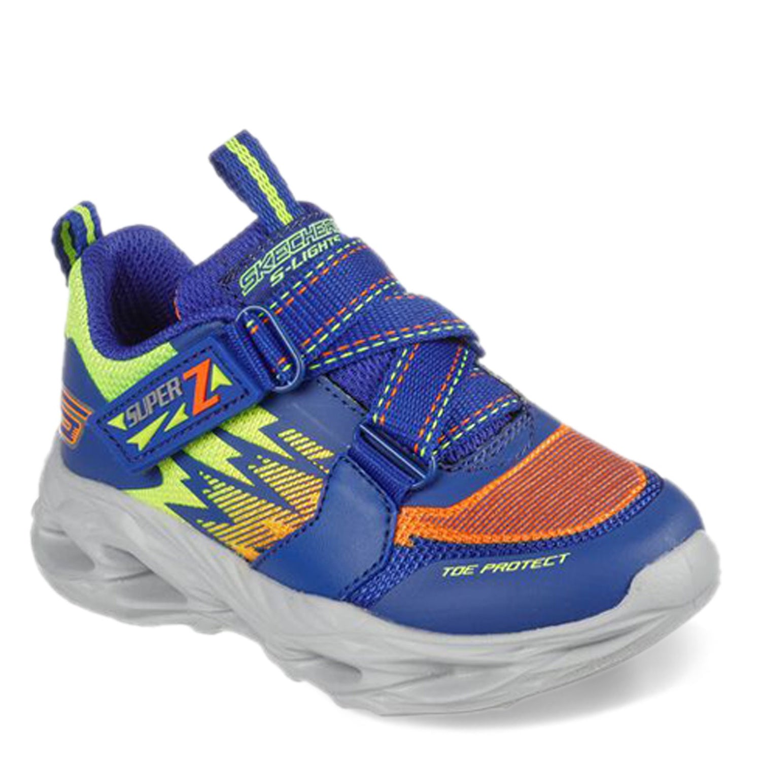 Peltz Shoes  Boy's Skechers S-Lights: Vortex-Flash - Zovix Sneaker - Toddler Blue 400601N-BLMT