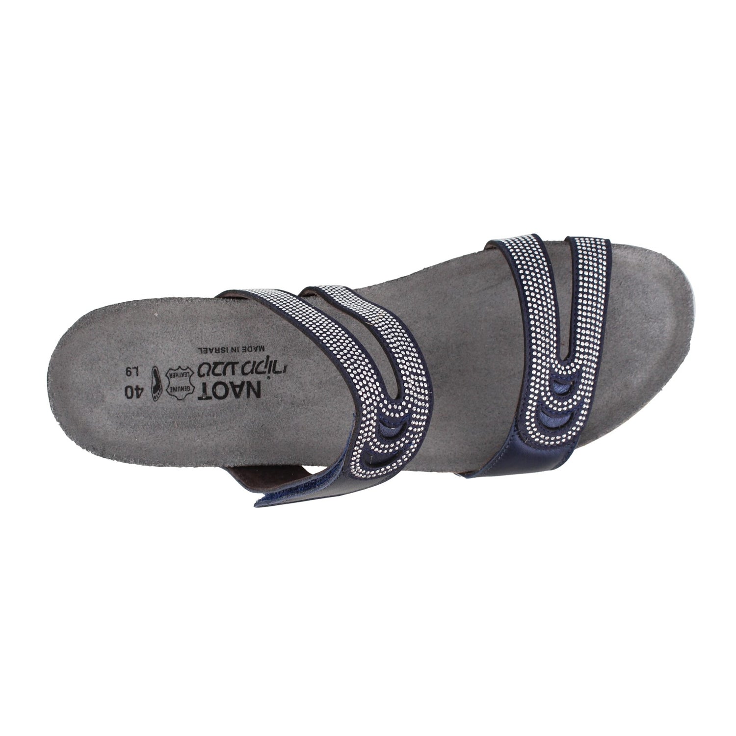 Peltz Shoes  Women's Naot Ainsley Slide Sandals BLUE 4020-PAD