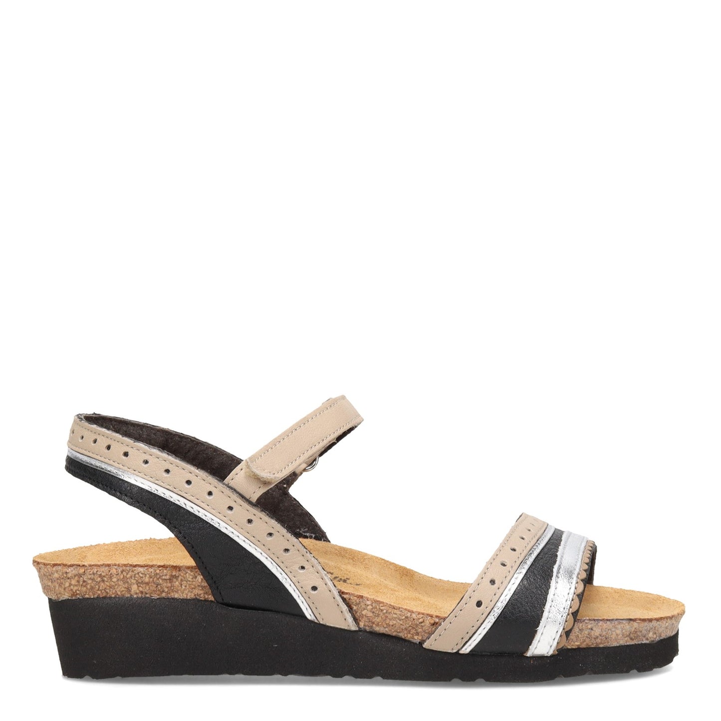 Peltz Shoes  Women's Naot Beverly Sandal Black Beige 4022-NUF