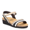 Peltz Shoes  Women's Naot Beverly Sandal Black Beige 4022-NUF