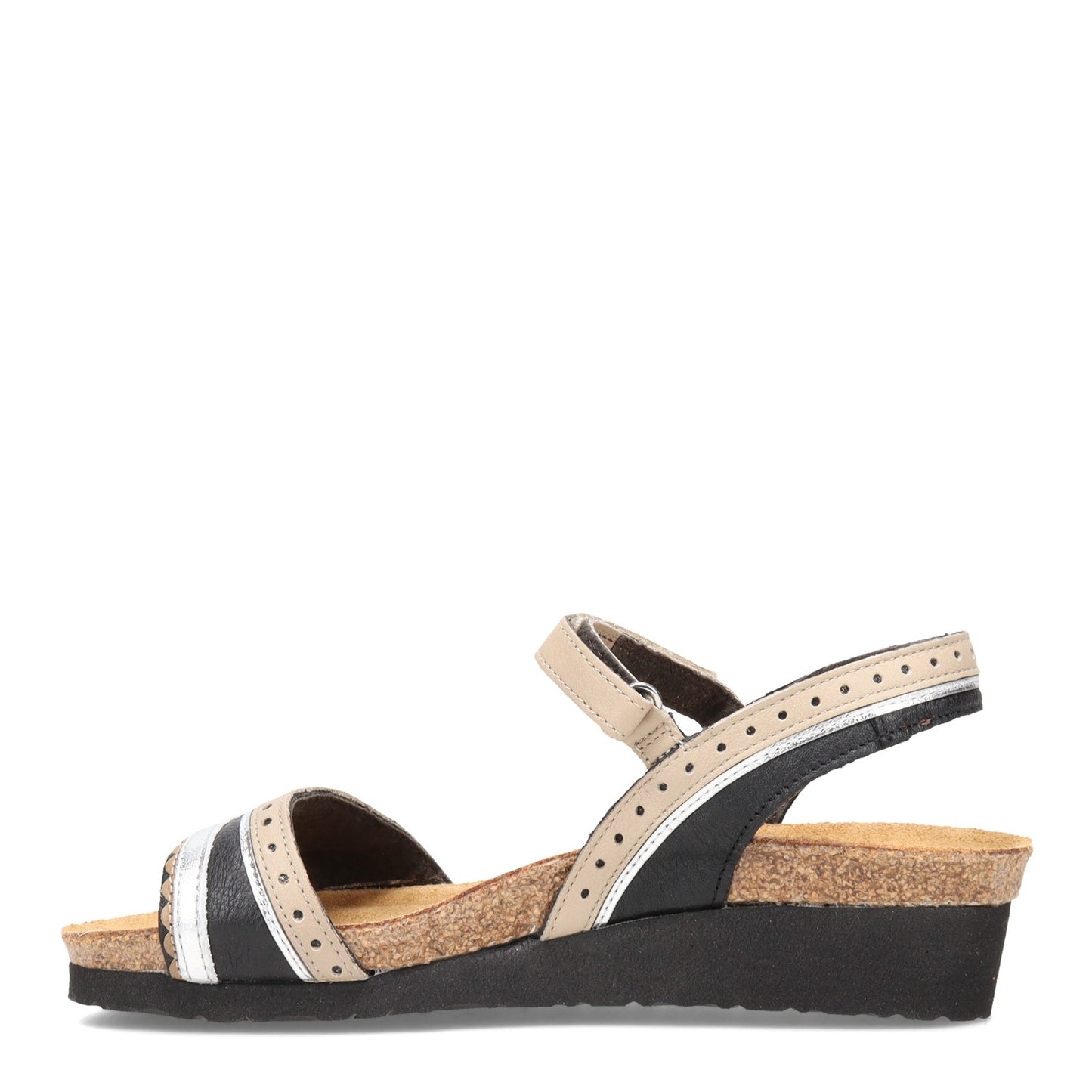 Peltz Shoes  Women's Naot Beverly Sandal Black Beige 4022-NUF