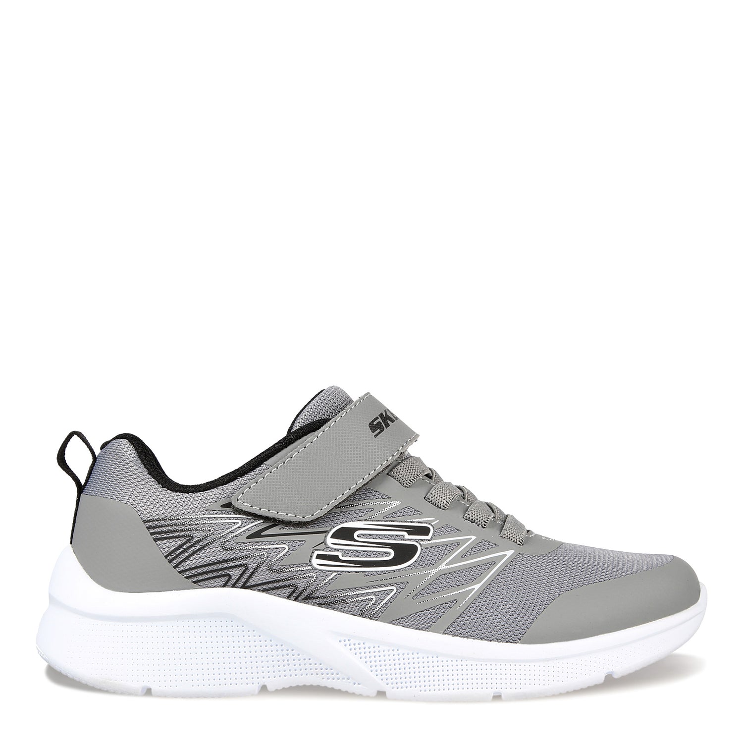 Peltz Shoes  Boy's Skechers Microspec - Texlor Sneaker - Little Kid & Big Kid Grey/Black 403770L-GYBK