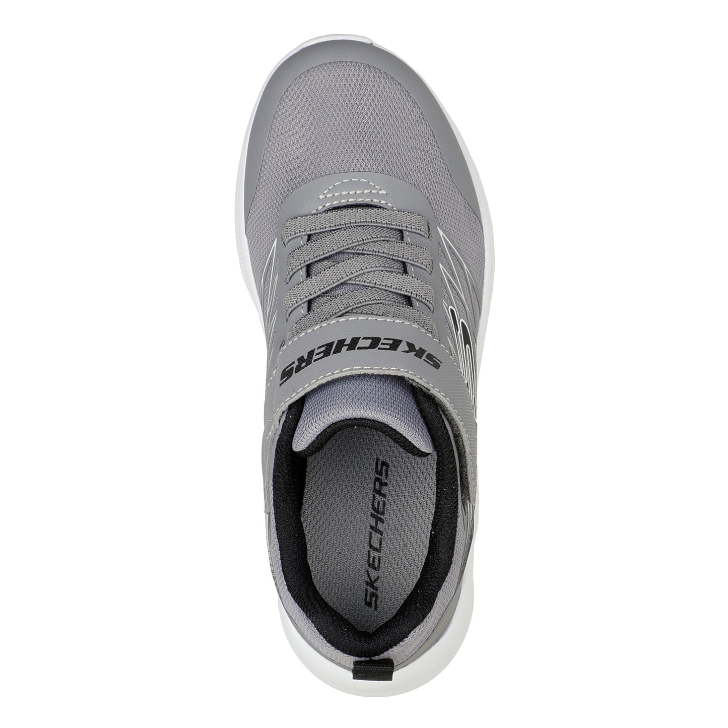 Peltz Shoes  Boy's Skechers Microspec - Texlor Sneaker - Little Kid & Big Kid Grey/Black 403770L-GYBK
