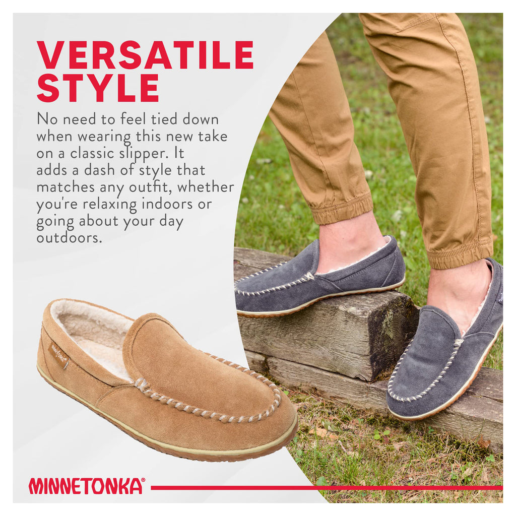 Men's Minnetonka Tilden Slipper - Wide Width CINNAMON 41001W