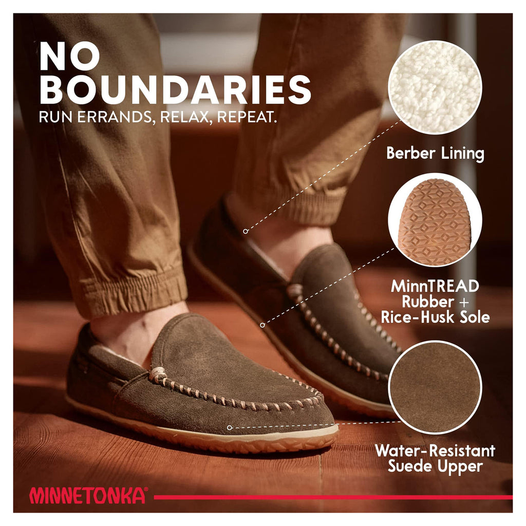 Men's Minnetonka Tilden Slipper - Wide Width CINNAMON 41001W