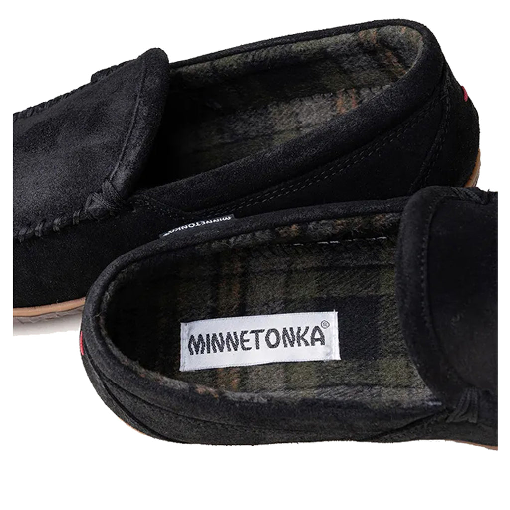 Men's Minnetonka Tilden Slipper BLACK RUFF 41004