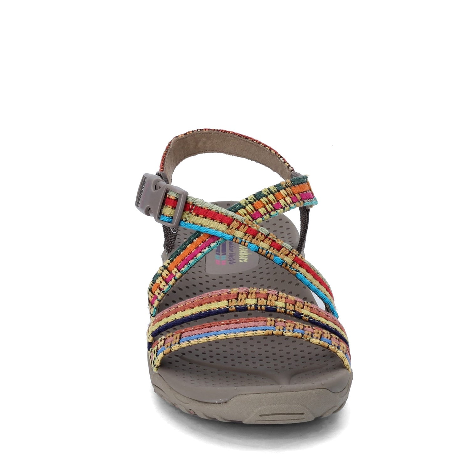 Peltz Shoes  Women's Skechers Reggae - Sew Me Sandal TAUPE MULTI 41113-TPMT