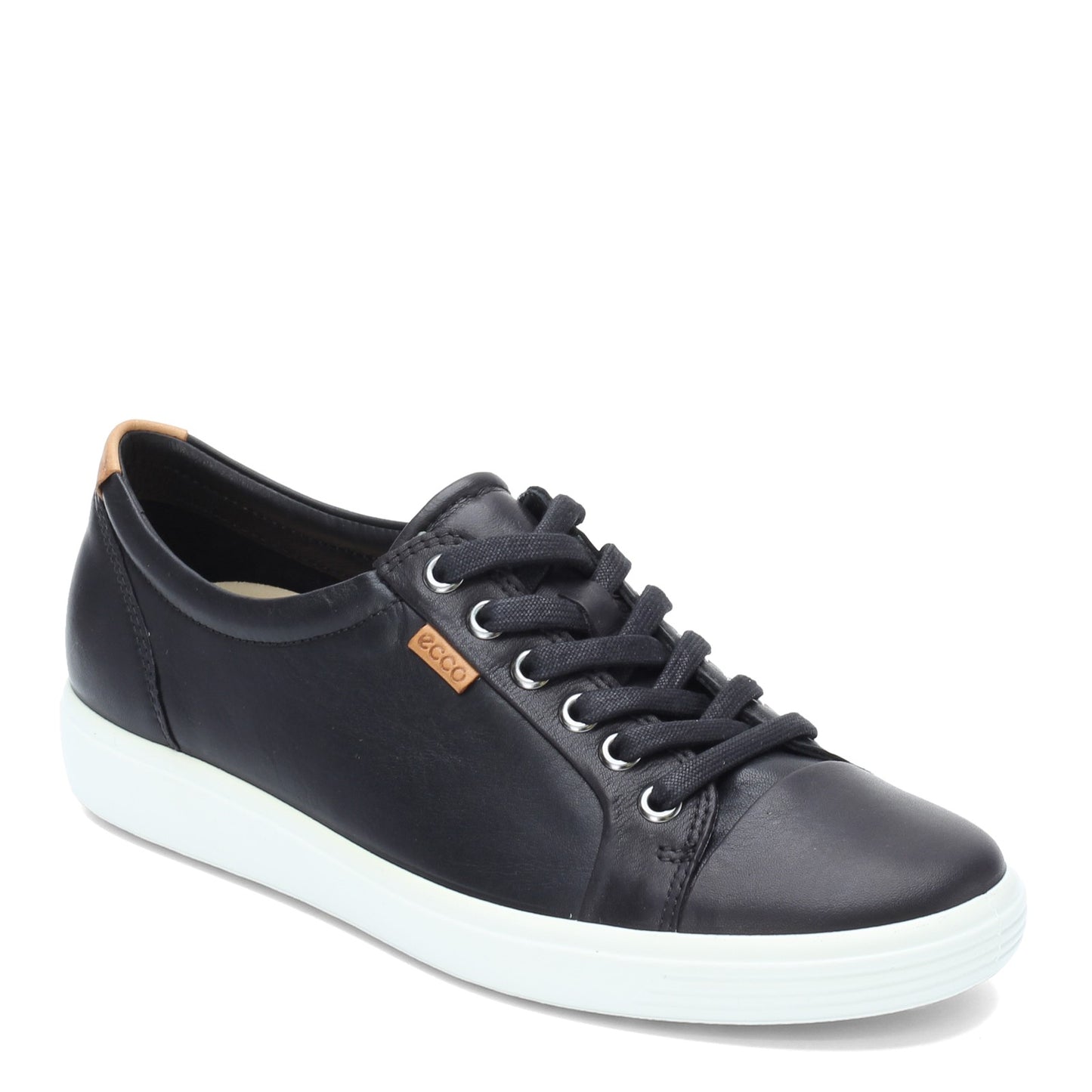 Peltz Shoes  Women's Ecco Soft 7 Lace up Shoe BLACK 430003-01001