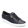Peltz Shoes  Women's Ecco Soft 7 Lace up Shoe BLACK 430003-01001