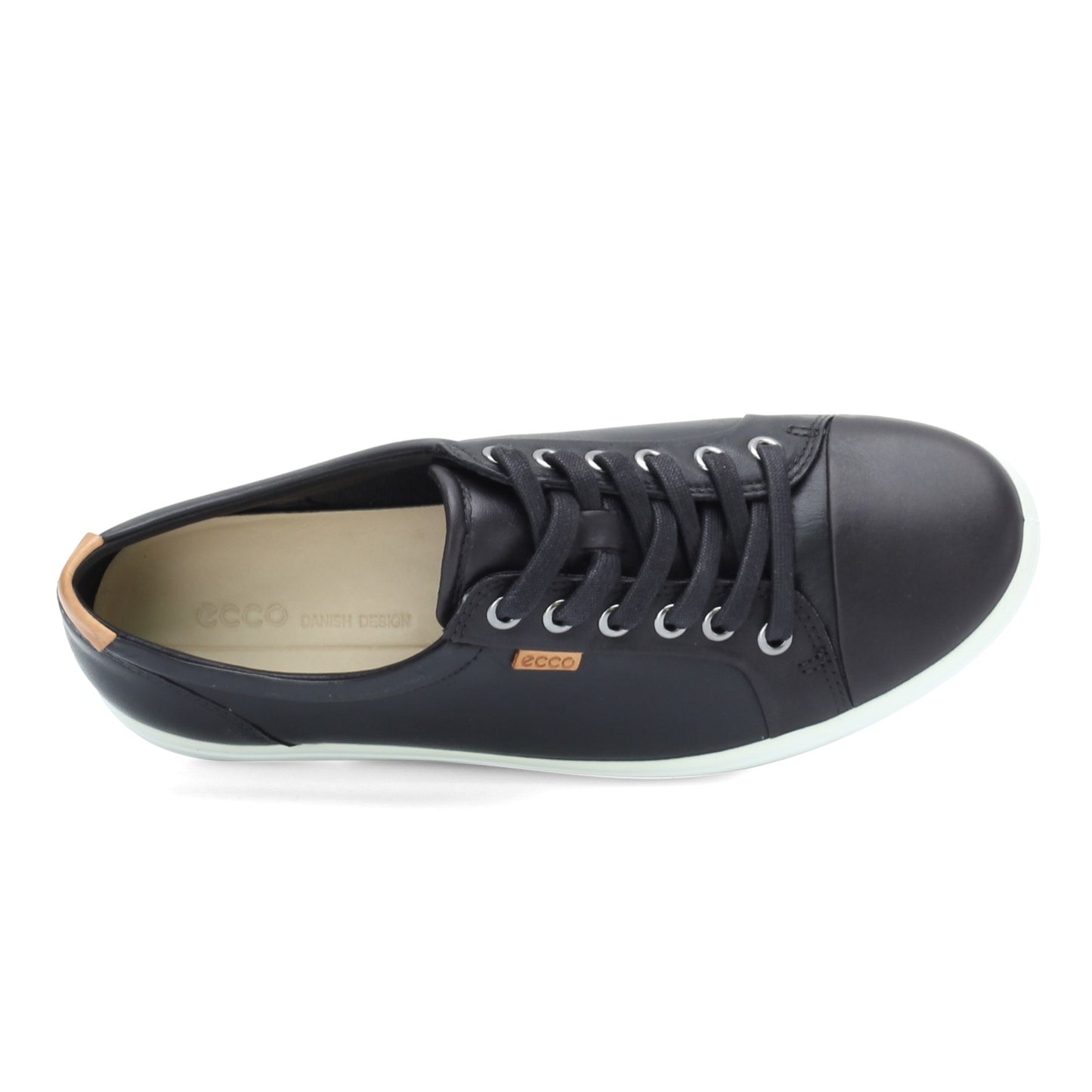 Peltz Shoes  Women's Ecco Soft 7 Lace up Shoe BLACK 430003-01001