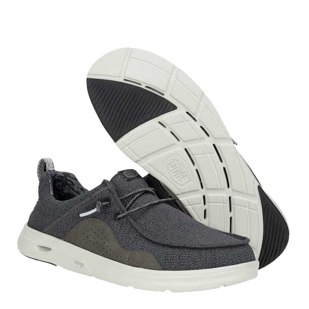 Men's Hey Dude Wally H2O Mesh Slip-On BLACK/MONUMENT GREY 43145-0NU