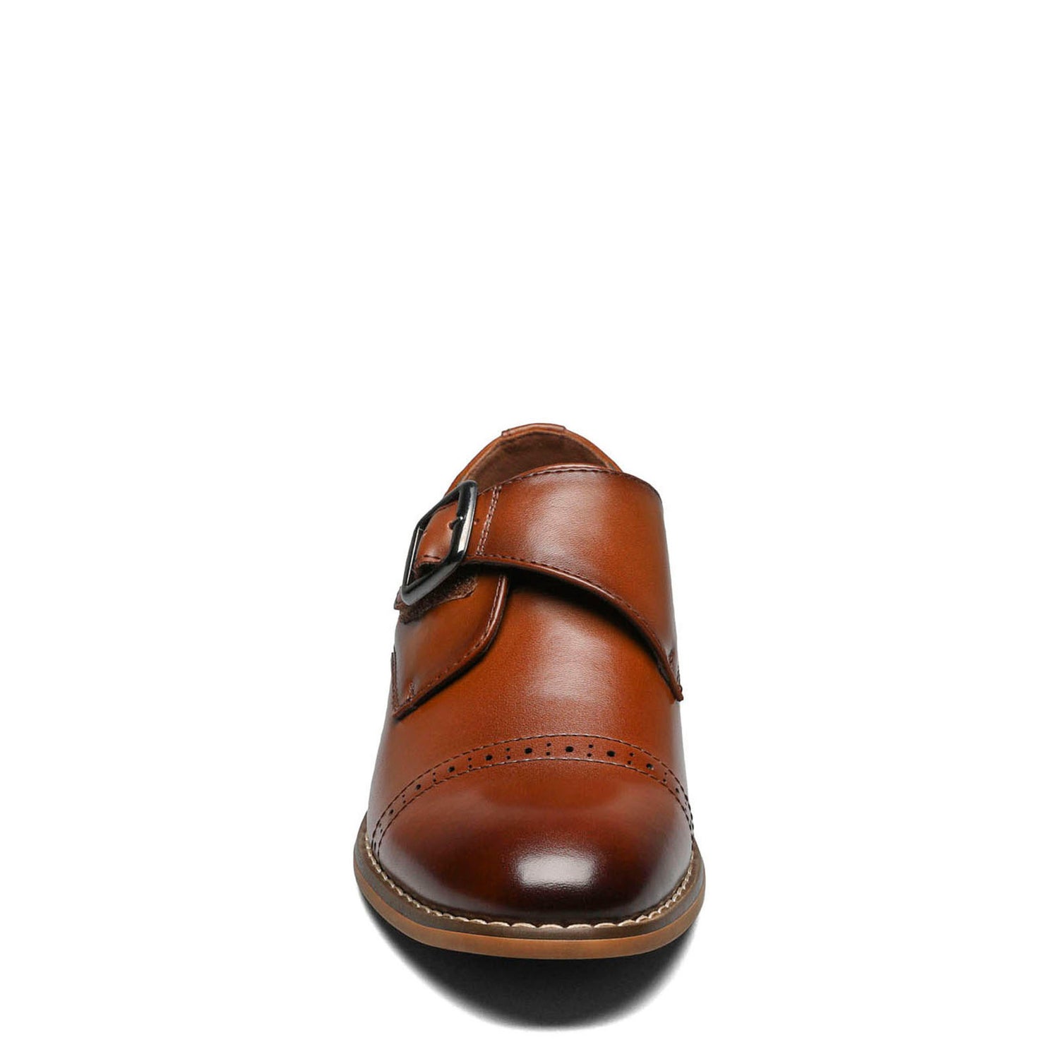 Peltz Shoes  Boy's Stacy Adams Desmond Monk Strap – Little Kid & Big Kid cognac 43424-221