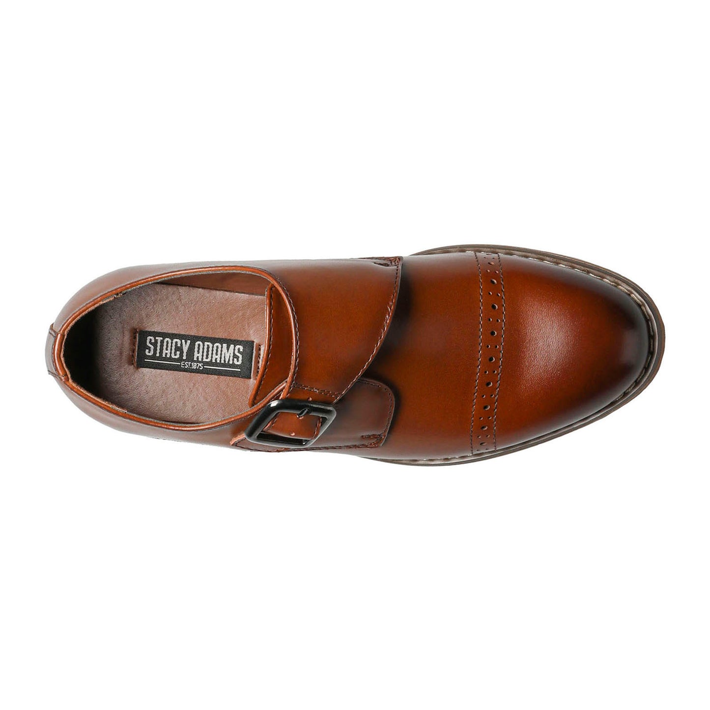 Peltz Shoes  Boy's Stacy Adams Desmond Monk Strap – Little Kid & Big Kid cognac 43424-221