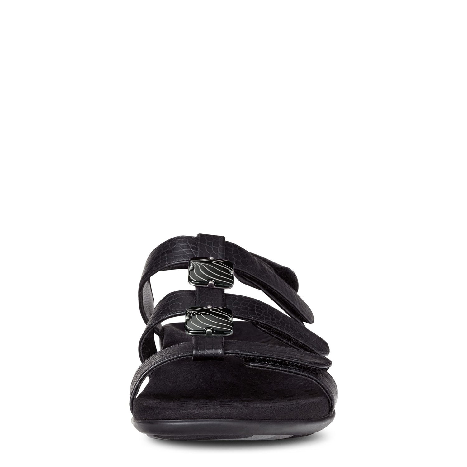 Peltz Shoes  Women's Vionic Amber Sandal BLACK CROCO 44AMBER-BLKCROC