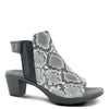 Peltz Shoes  Women's Naot Favorite Sandal GREY SNAKE PRINT 44128-NPP