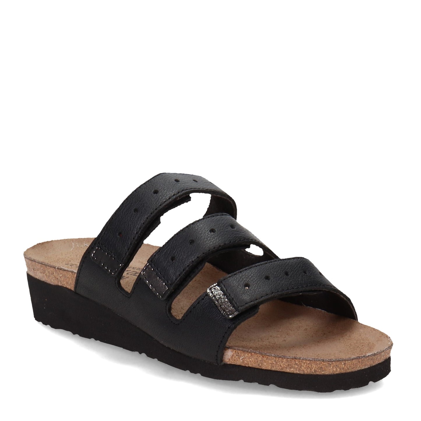 Peltz Shoes  Women's Naot Madelyn Sandal BLACK SILVER 4468-NPD
