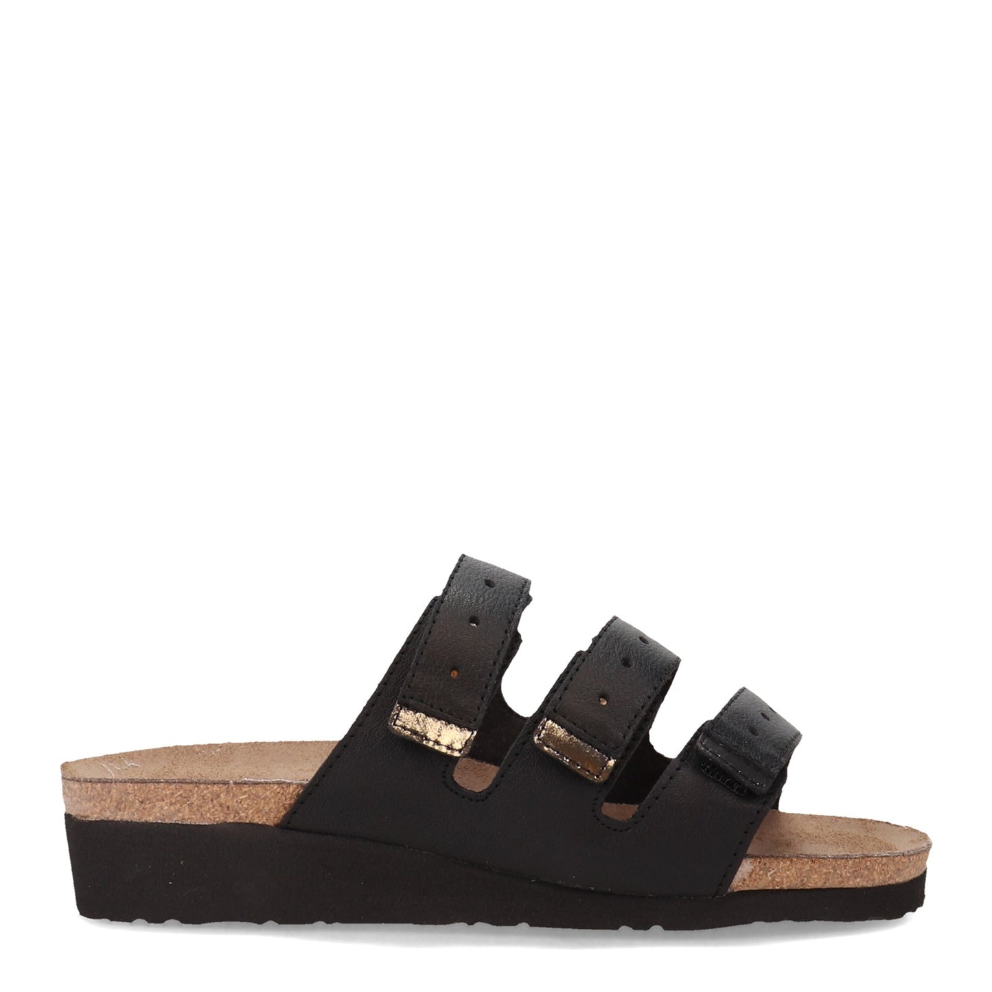 Peltz Shoes  Women's Naot Madelyn Sandal BLACK SILVER 4468-NPD