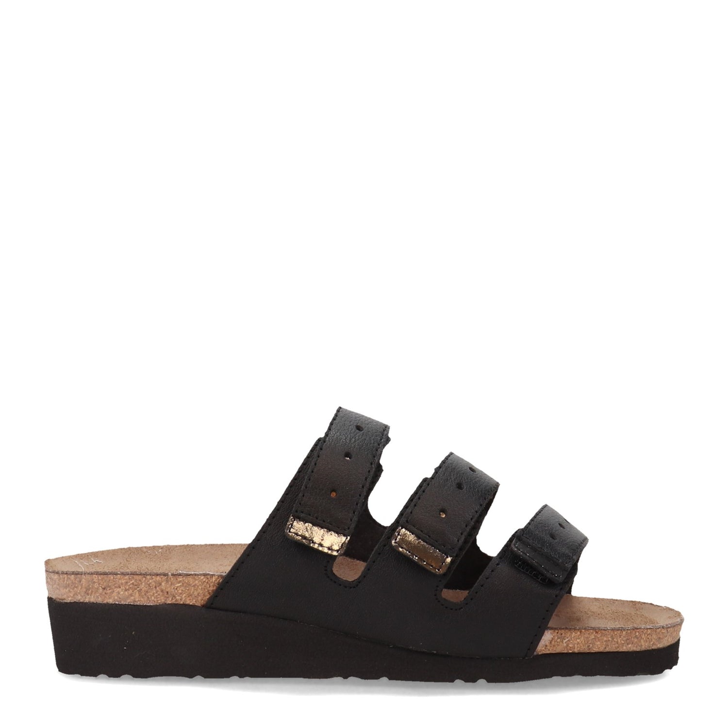 Peltz Shoes  Women's Naot Madelyn Sandal BLACK SILVER 4468-NPD