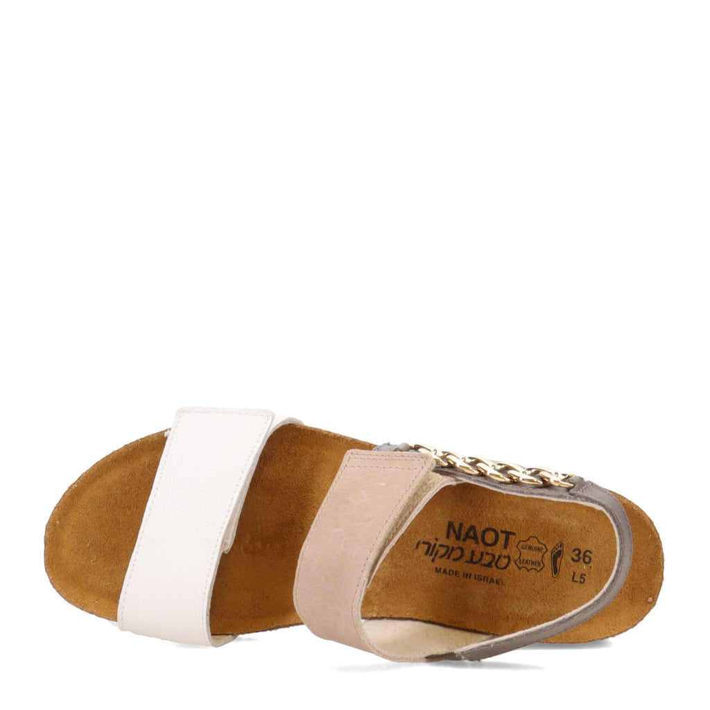 Women's Naot Eliana Sandal White/Khaki/Foggy Gray 4473-WHG