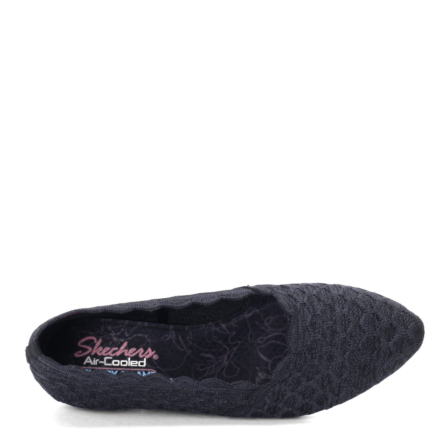 Peltz Shoes  Women's Skechers Cleo - Honeycomb Flat BLACK 44882-BLK