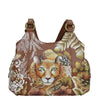 Peltz Shoes  Women's Anuschka Medium Satchel Purse TAN 469-CLP TN