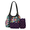 Peltz Shoes  Women's Anuschka Triple Compartment Satchel Island Escape Black 469-ISE-BLK