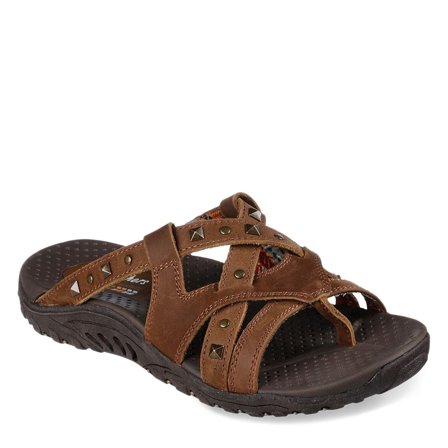 Peltz Shoes  Women's Skechers Reggae Rockin - Soundstage Sandal COGNAC 48188-DSCH