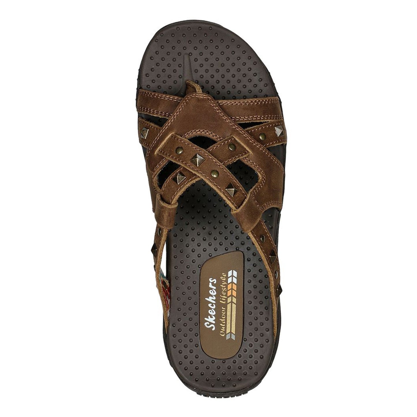 Peltz Shoes  Women's Skechers Reggae Rockin - Soundstage Sandal COGNAC 48188-DSCH