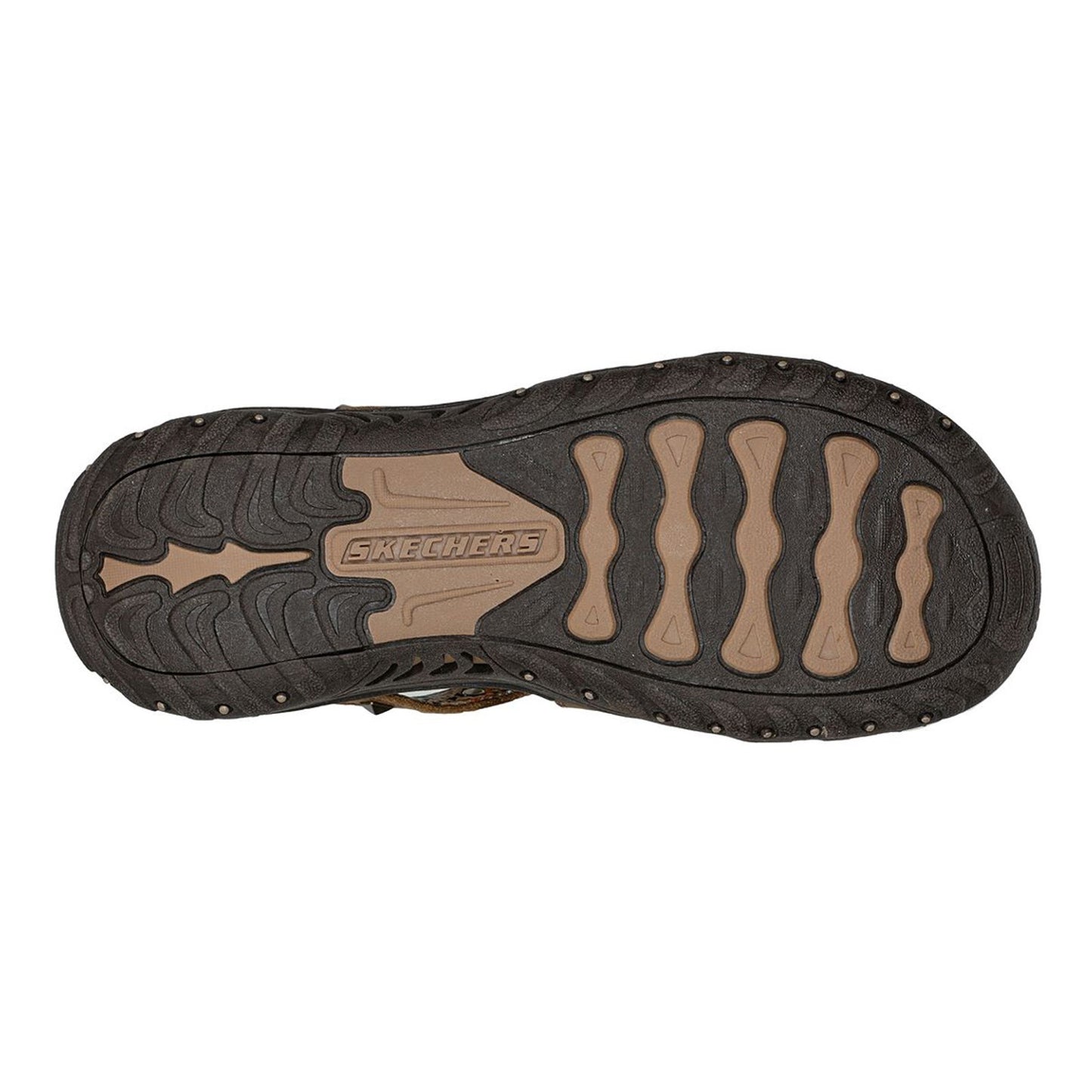 Peltz Shoes  Women's Skechers Reggae Rockin - Soundstage Sandal COGNAC 48188-DSCH