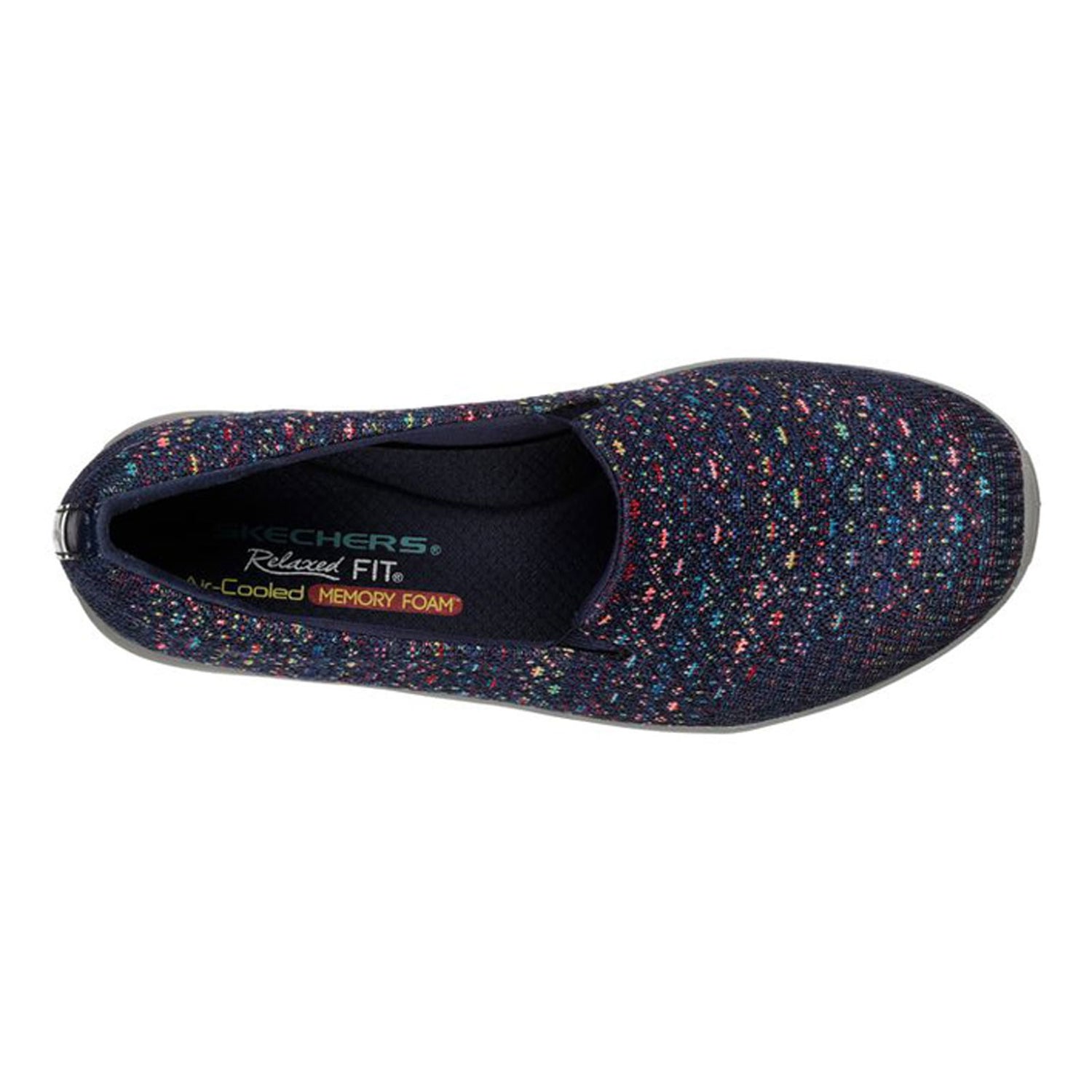 Peltz Shoes  Women's Skechers Relaxed Fit: Reggae Fest - Wicker Slip-On NAVY 49291-NVY