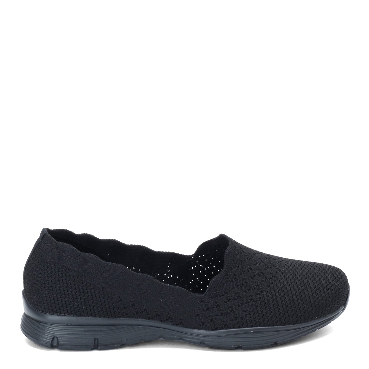 Peltz Shoes  Women's Skechers Seager - Stat Flat - Wide Width Black/Black 49481W-BBK