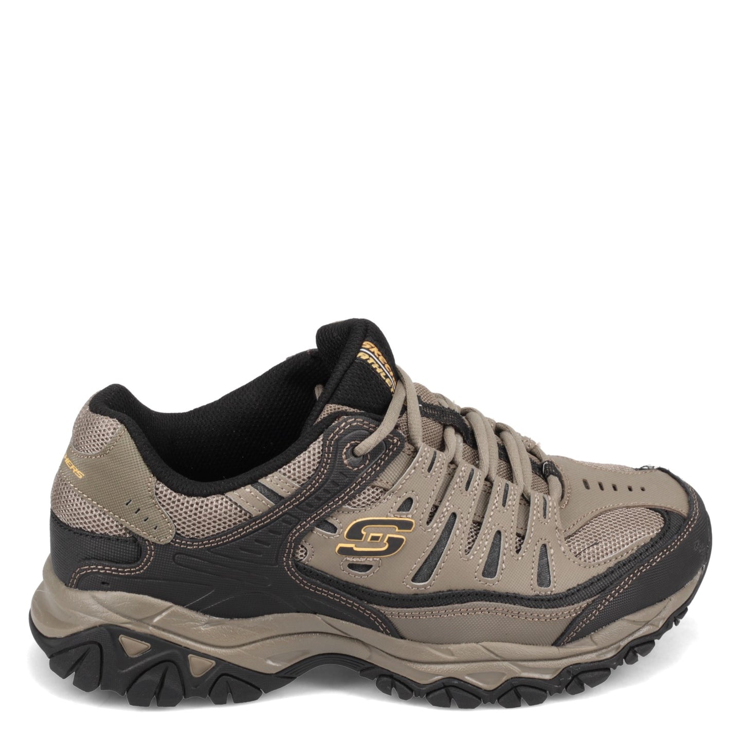 Peltz Shoes  Men's Skechers After Burn - Memory Fit Training Sneaker - Wide Width Pebble/Black 50125EWW-PBBK