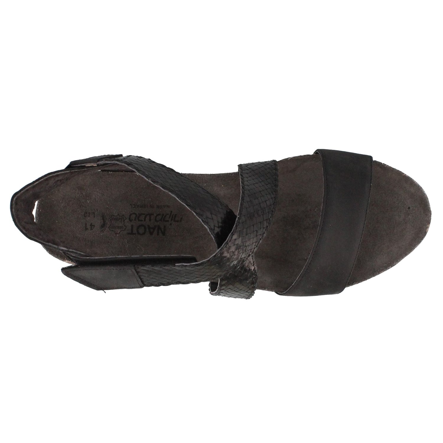 Peltz Shoes  Women's Naot Cupid Wedge Sandals BLACK 5040-NJJ
