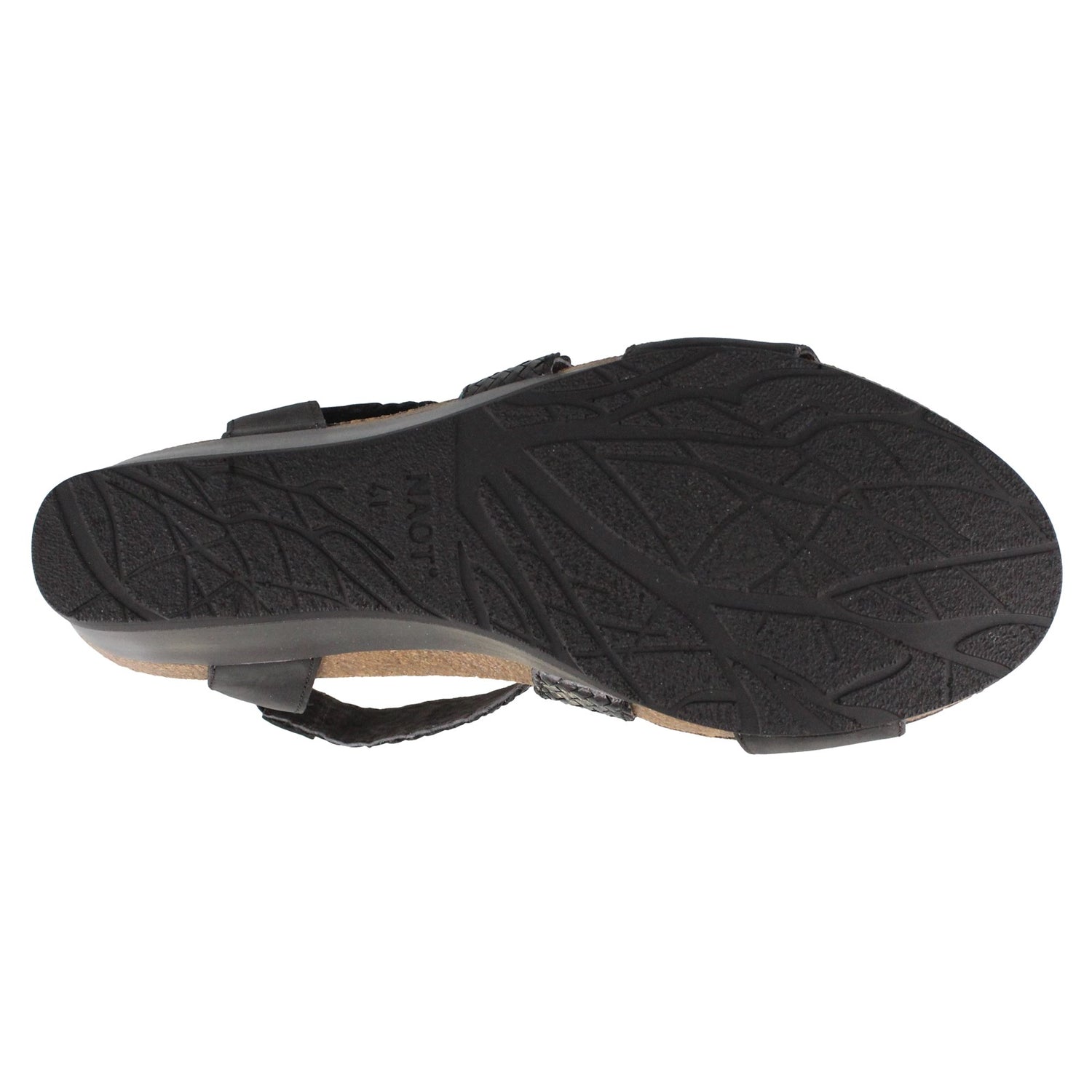 Peltz Shoes  Women's Naot Cupid Wedge Sandals BLACK 5040-NJJ
