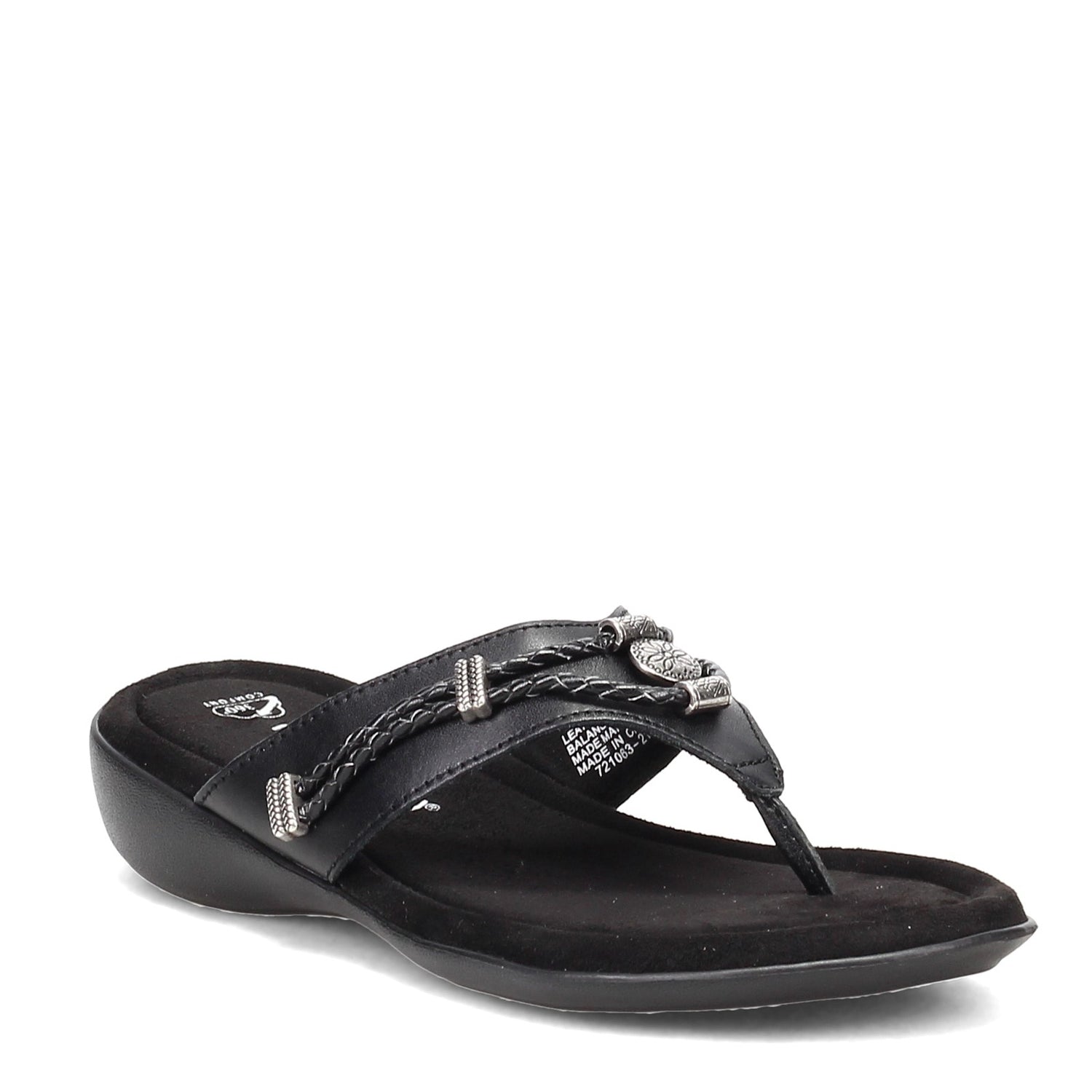 Peltz Shoes  Women's Minnetonka Silverthorne 360 Sandal BLACK 504001