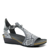 Peltz Shoes  Women's Naot Fiona Sandal GREY SNAKE PRINT 5042-NPQ