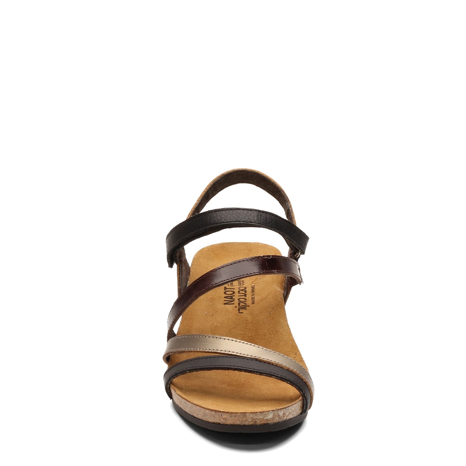 Peltz Shoes  Women's Naot Hero Sandal BLACK / PEWTER 5047-NYE