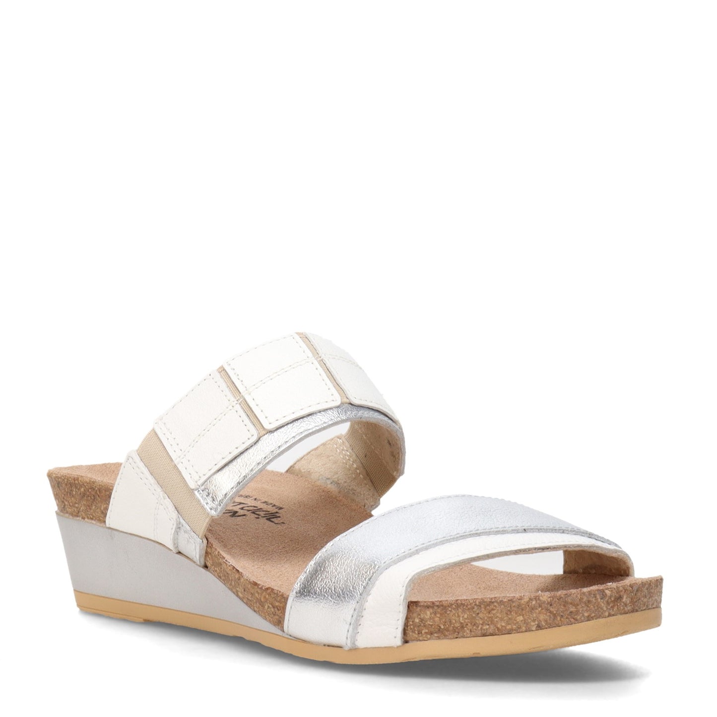 Peltz Shoes  Women's Naot Royalty Sandal White / SILVER 5051-WFT