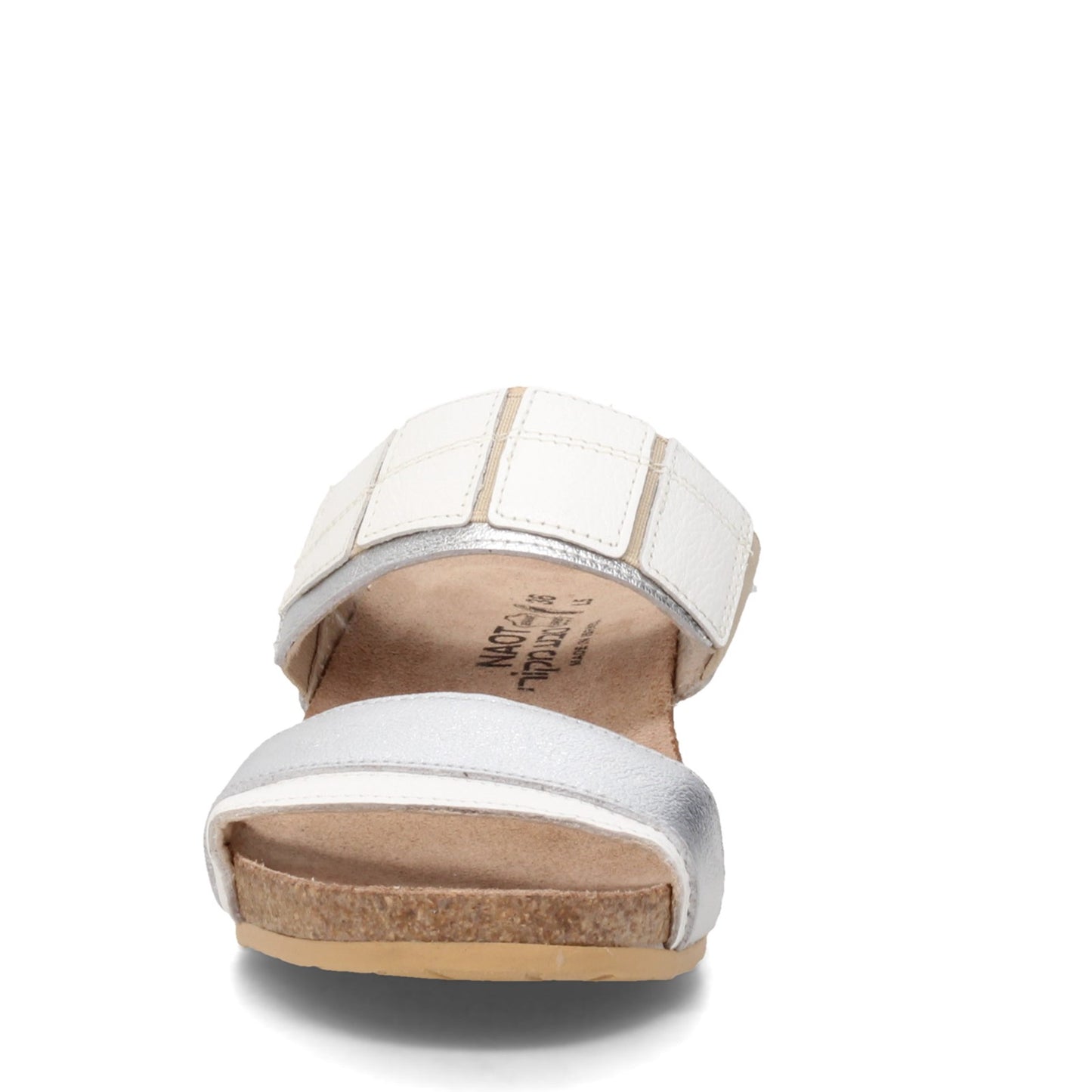Peltz Shoes  Women's Naot Royalty Sandal White / SILVER 5051-WFT