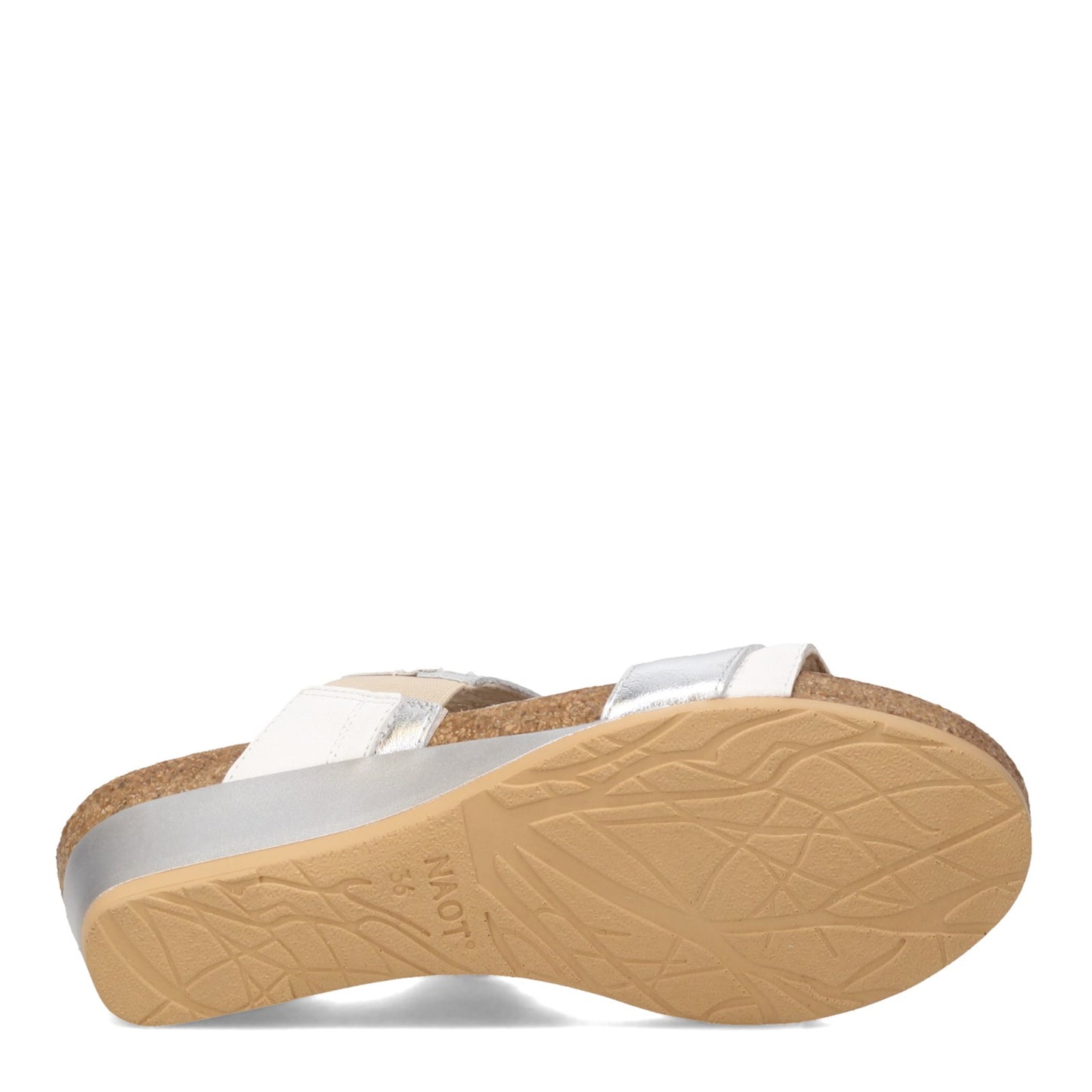 Peltz Shoes  Women's Naot Royalty Sandal White / SILVER 5051-WFT